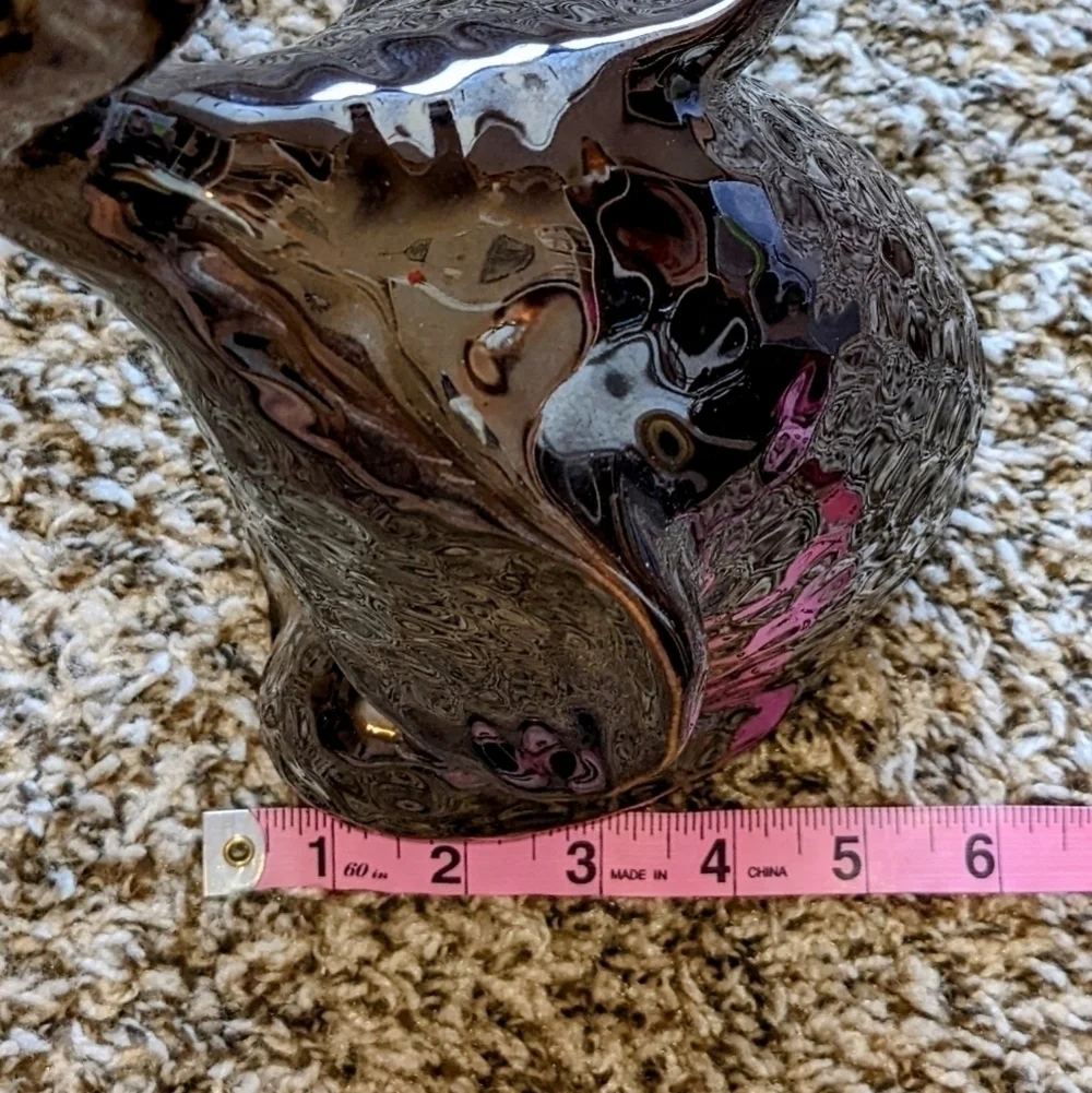 Elephant Statue Hammered Gunmetal ~1' Tall